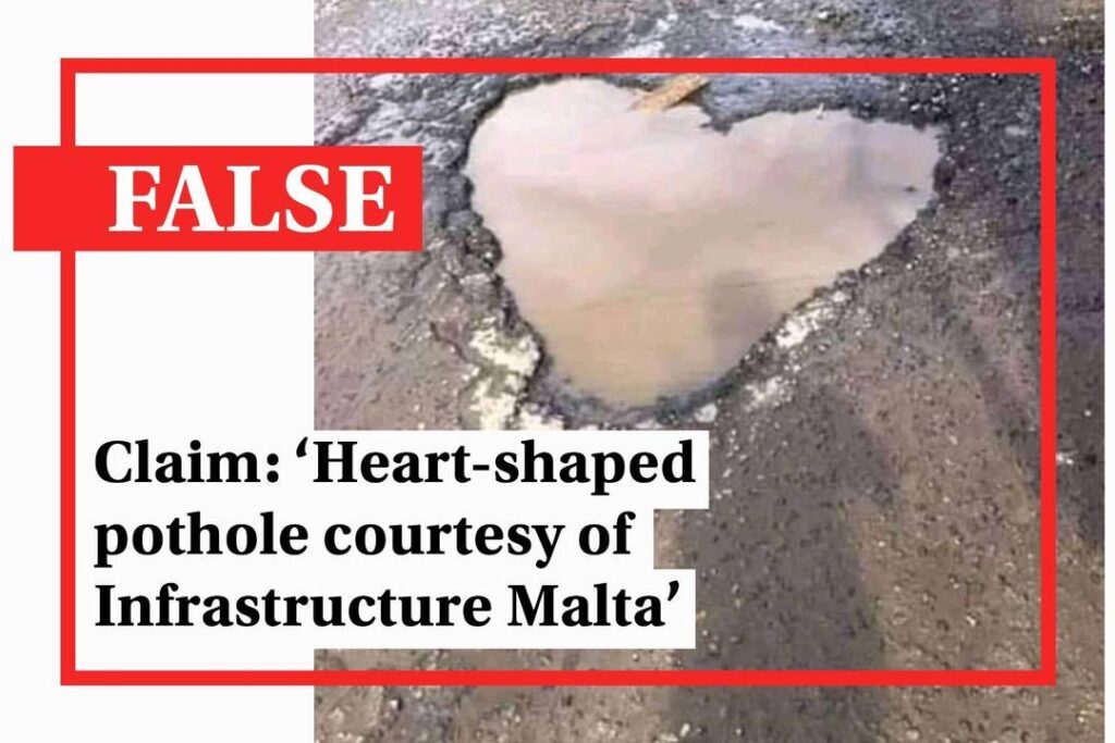 Fact-check: A heart-shaped pothole is not in Malta - Featured image