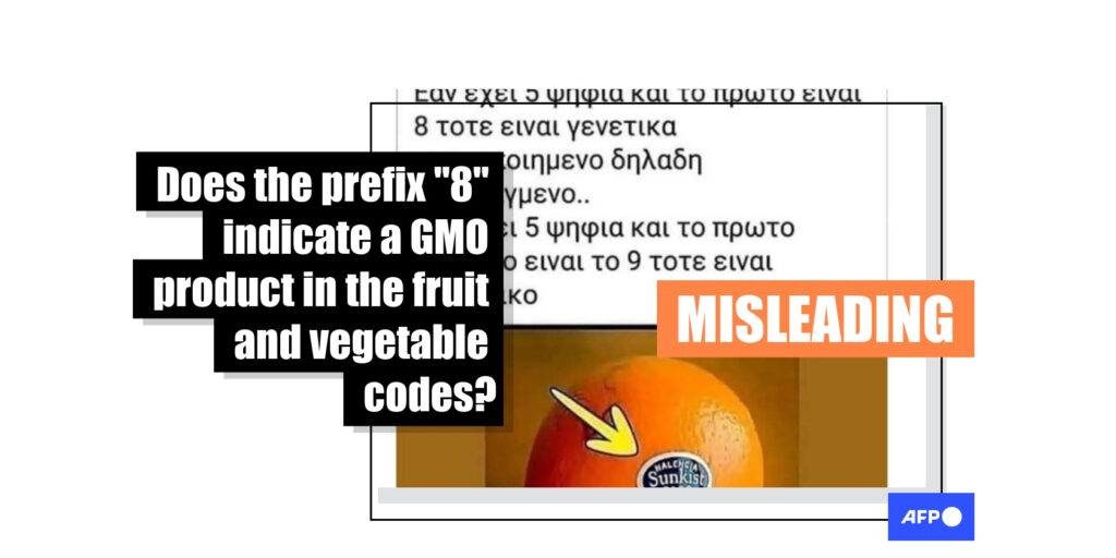 Product codes starting with the number eight do not identify genetically modified produce