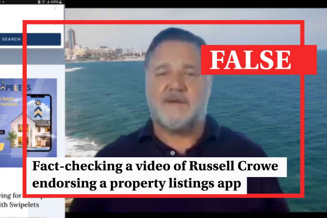 Fact-check: Fake video shows Russell Crowe endorsing Malta property listings app - Featured image