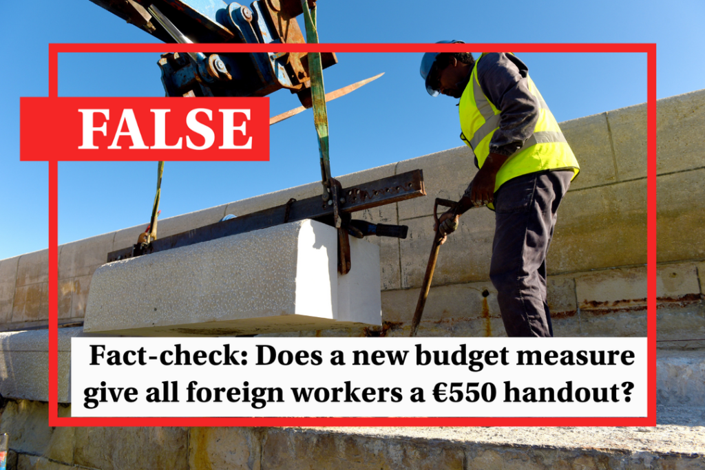 Fact-check: does a new budget measure give all foreigners a yearly €550 payout? - Featured image