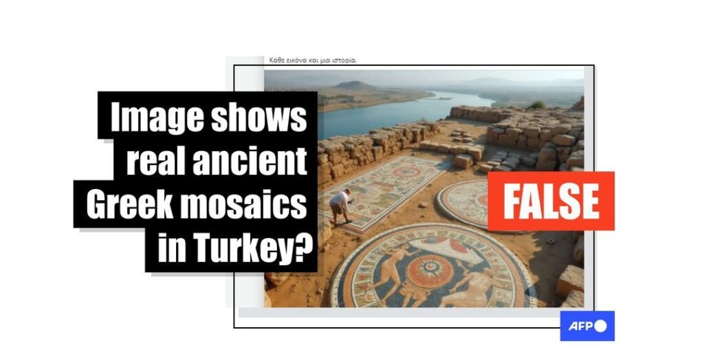 Experts confirm image showing ancient Greek mosaics is fake, likely AI-generated - Featured image