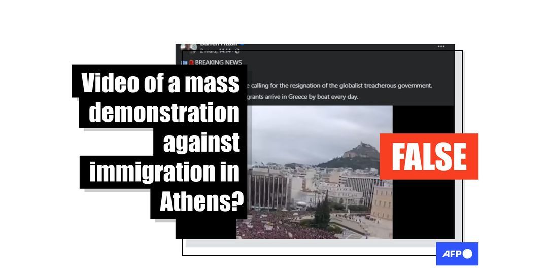 Video of Greek train crash anniversary rally falsely shared as anti-migrant protest - Featured image