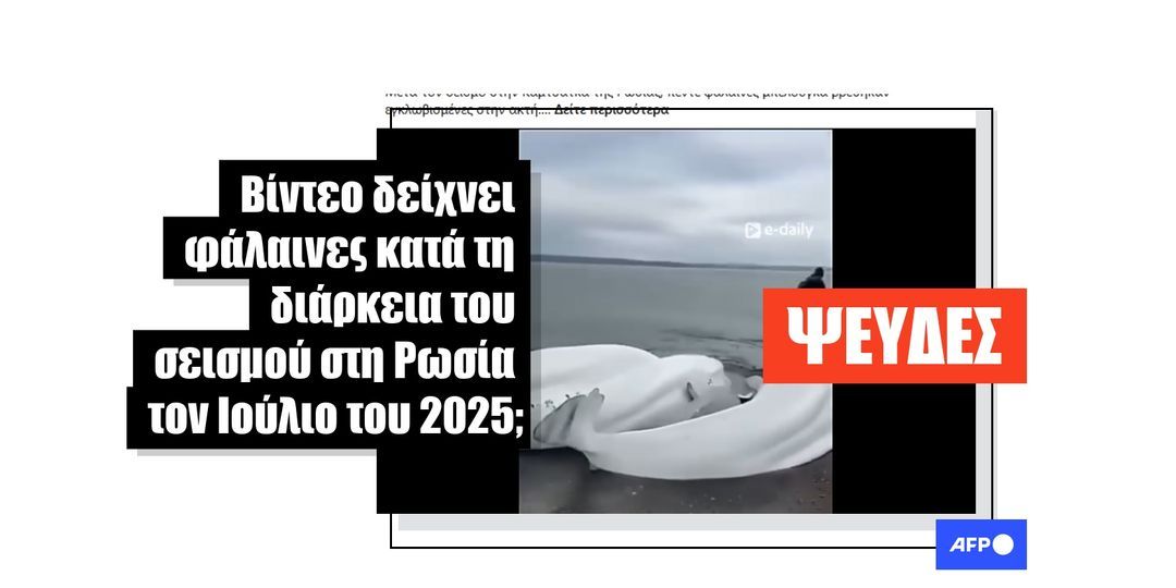 Βίντεο που δείχνει εκβρασμούς φαλαινών δεν σχετίζεται με τον σεισμό που έπληξε τη Ρωσία τον Ιούλιο του 2025 - Featured image