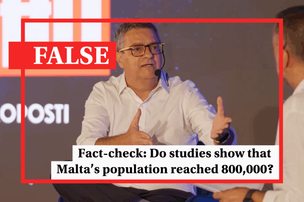 Fact-check: Adrian Delia's 800,000 population claim is inaccurate - Featured image